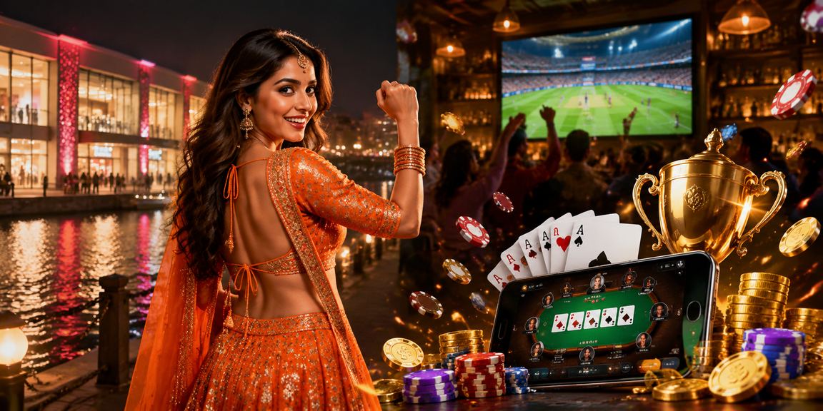 A young man in Delhi betting on cricket via mobile device