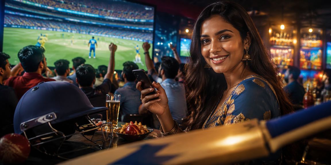 Excited cricket betting scene in India