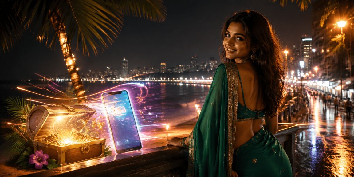 Lady playing Aviator crash game on mobile in Mumbai